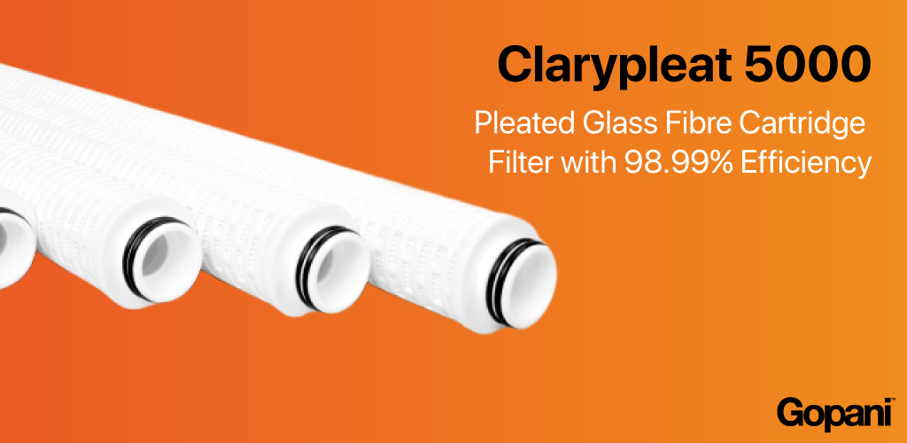 Clarypleat 5000 - Pleated cartridge filters with very high efficiency.