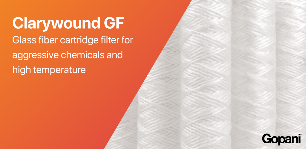 Glass fibre wound cartridge filter