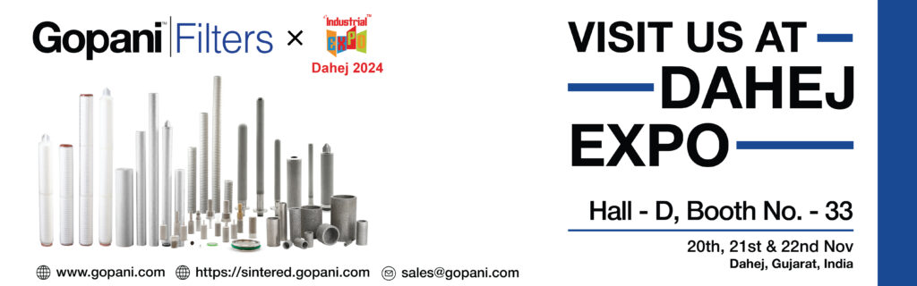 Visit Gopani Filters at Dahej Expo 2024 at Gujarat India, Hall-D, Booth No-33